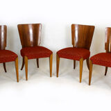 Art Deco H-214 Dining Chairs by Jindrich Halabala for ÚP Závody, 1950s, Set of 4