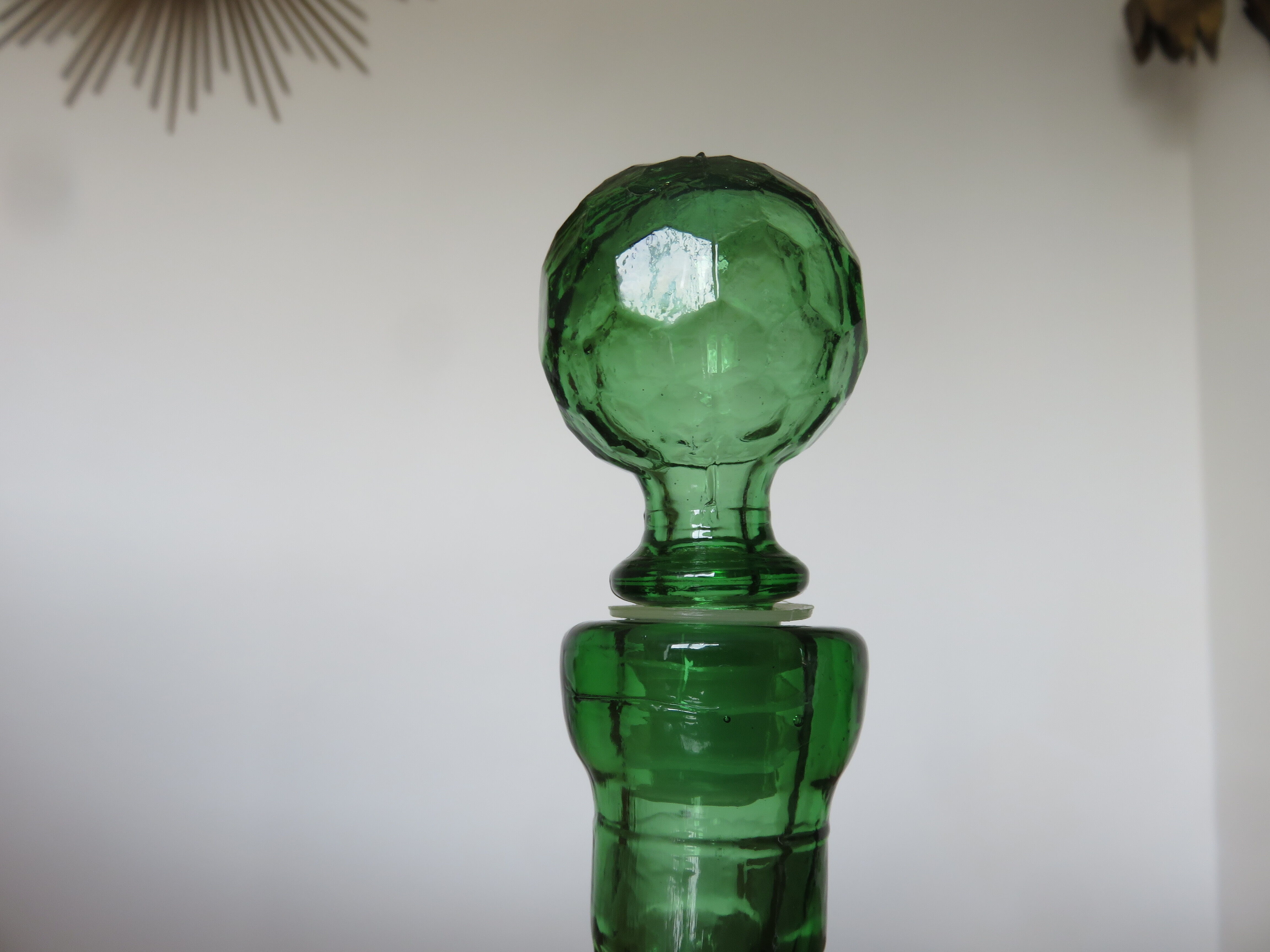 Carafe empoli made in italy diamond tip glass 60s 70s