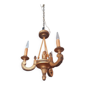 Chandelier 20s in gilded wood Louis XVI style