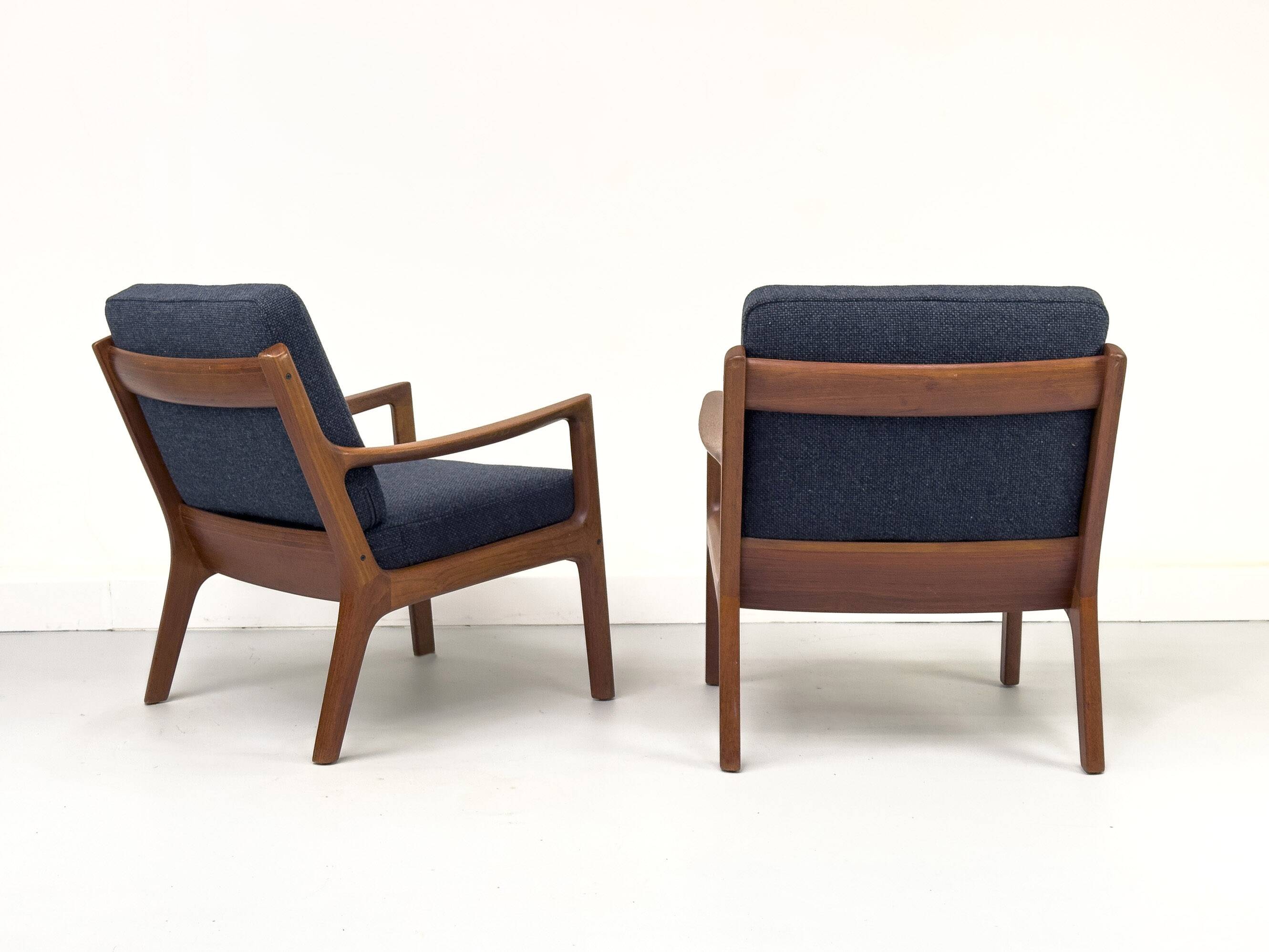 Fauteuils Senator en Teck et Laine par Ole Wanscher pour France & Søn, 1960s