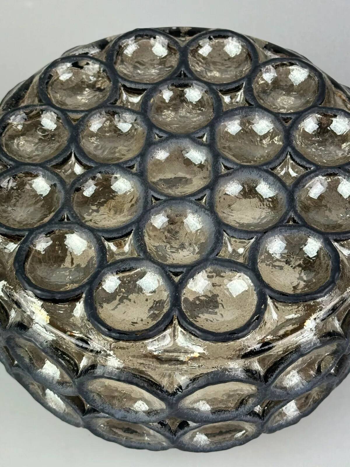 60s 70s ceiling lamp Glashütte Limburg Germany Plafoniere glass & metal