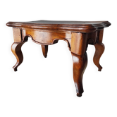 Antique solid wood footstool – Louis XV style, curved legs