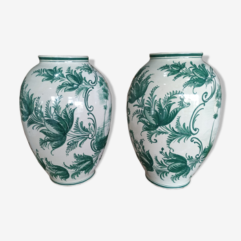 Pair of large vase earthenware Malicorne Tessier