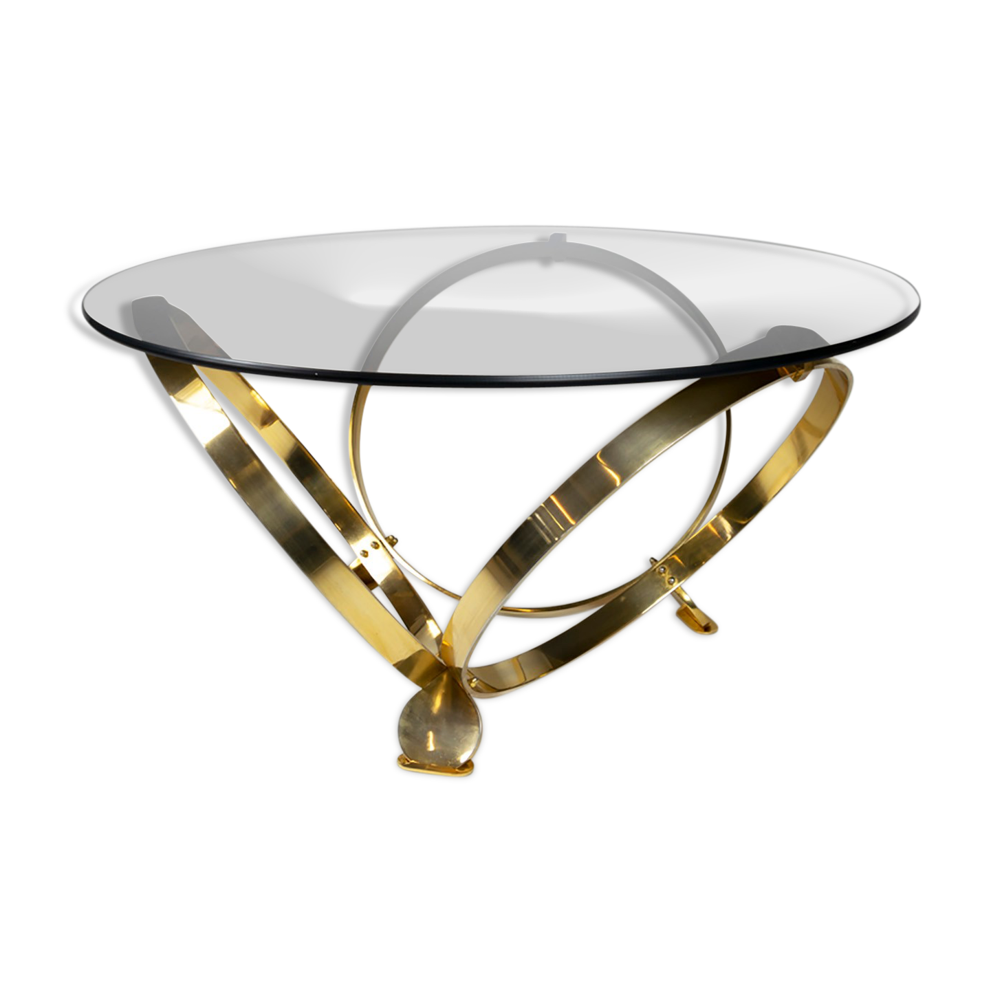 Ronald Schmitt diamond designer glass coffee table brass par Knut Hesterberg