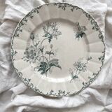 Round ironstone dish “Pavots” Choisy le Roi