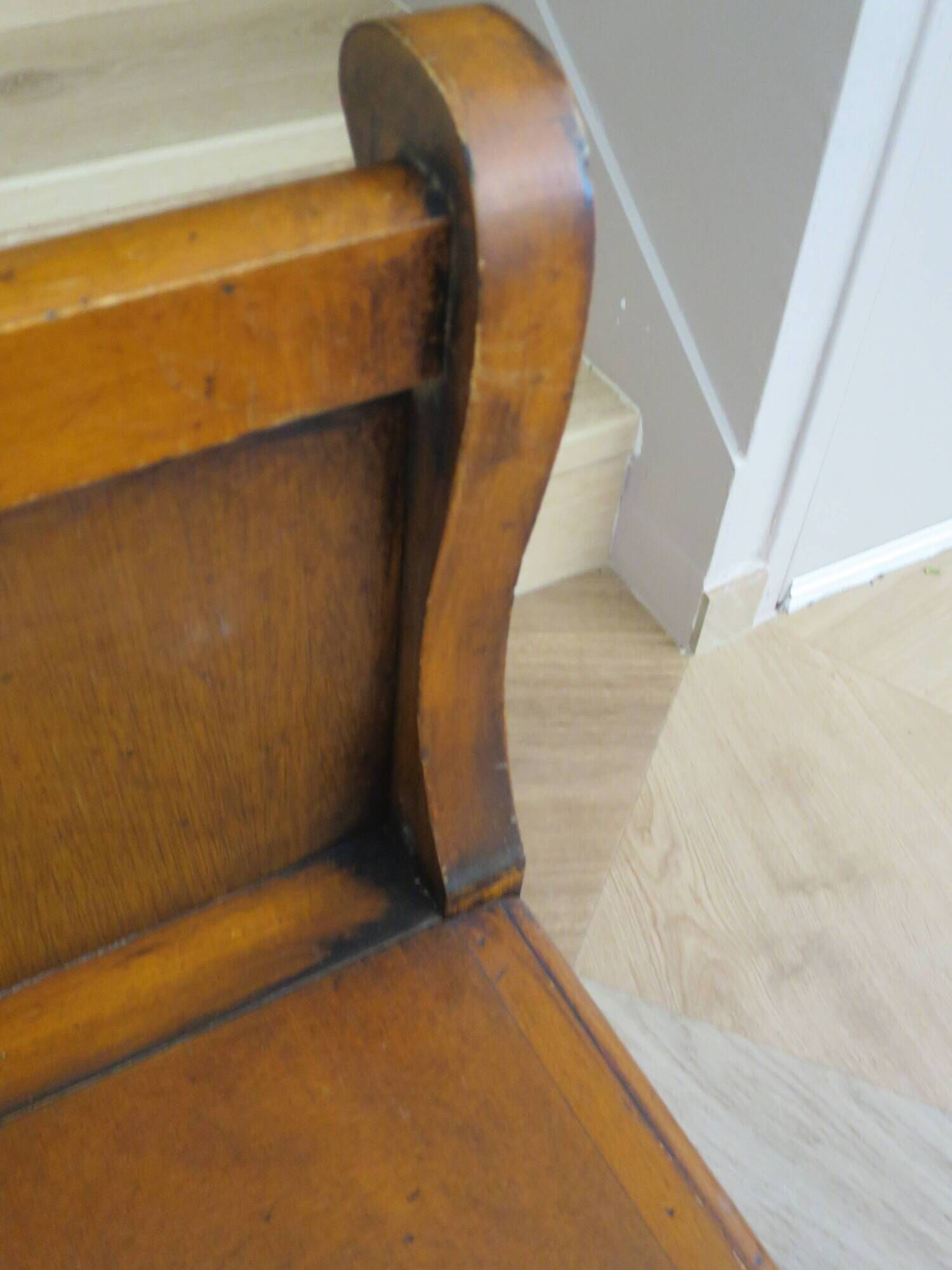 Rare entrance bench - Old chest bench - toy chest - oak color