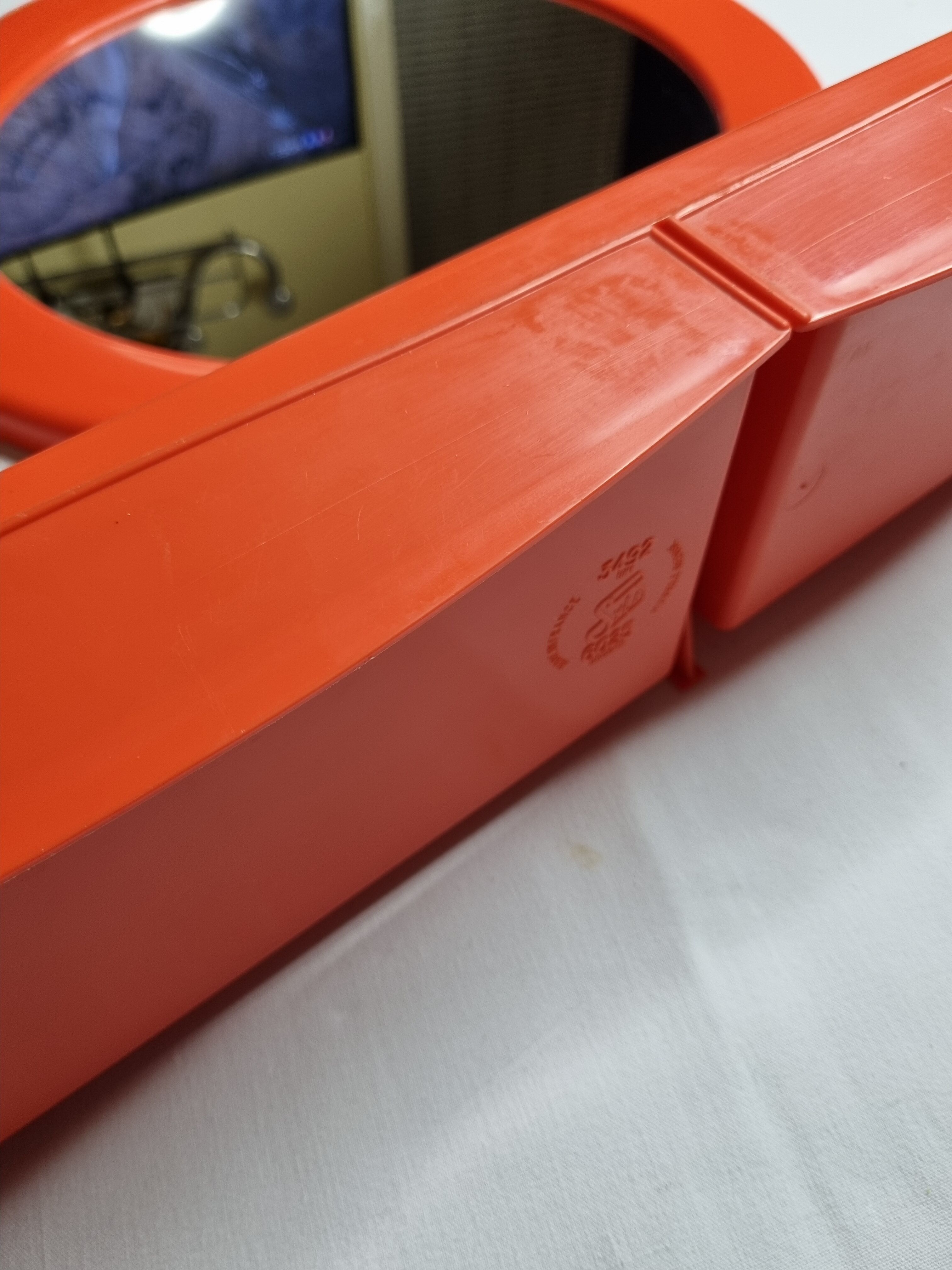 Miroir Syla vintage et étagère de salle de bain, orange, années 70