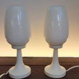 Lampes de table Space Age blanches, années 1960
