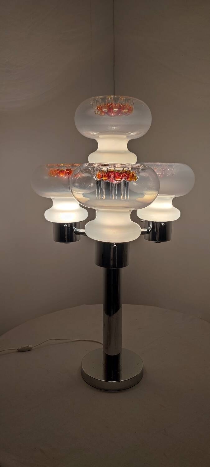 Lámpara de mesa de cristal " Mazzega". Italia, 1970s.