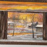 Painting "Chemin d'Or" 2003 - 45 x 23 cm