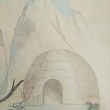 Original Zoological Board " Elan & Reindeer - Buffon 1836