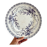 Large flat Iron Earth. Cream & blue color