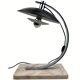 Midcentury chrome desk or table lamp, pink marble base