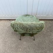 Chaise moumoute verte vintage 1960