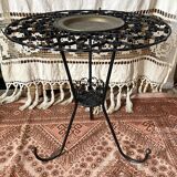 Wrought iron plant holder table from the 1950s