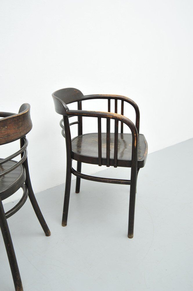 Model 6093 beech chairs by Jacob & Josef Kohn, Vienna, 1890s, set of 2
