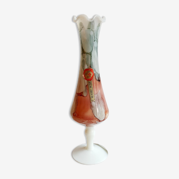 Vase en opaline Florentine Stelvia rose marbré