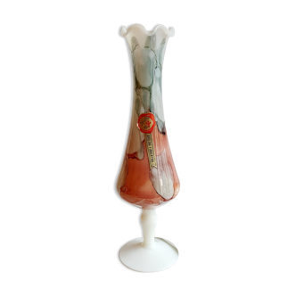Opaline vase Florentine Stelvia marbled pink