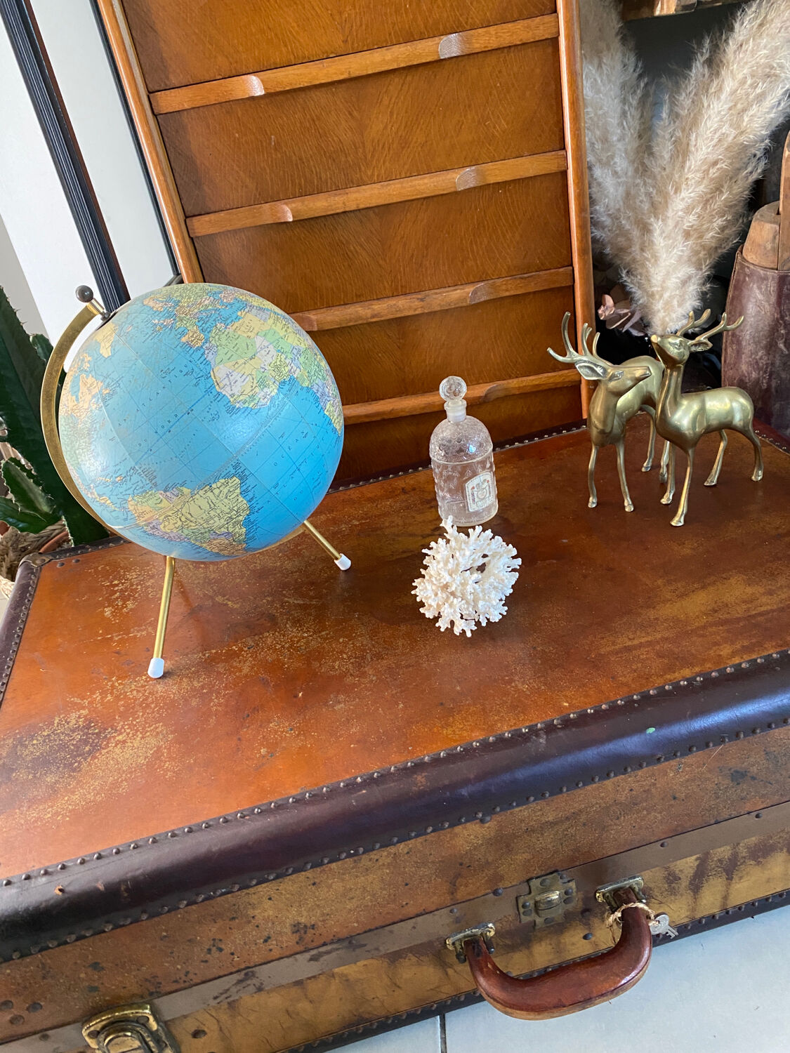 Old vintage cabin trunk