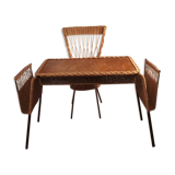 Rattan desk with 1 chair