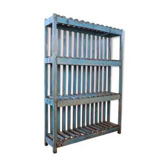 Old shelf - Burmese teak bookcase original blue patina