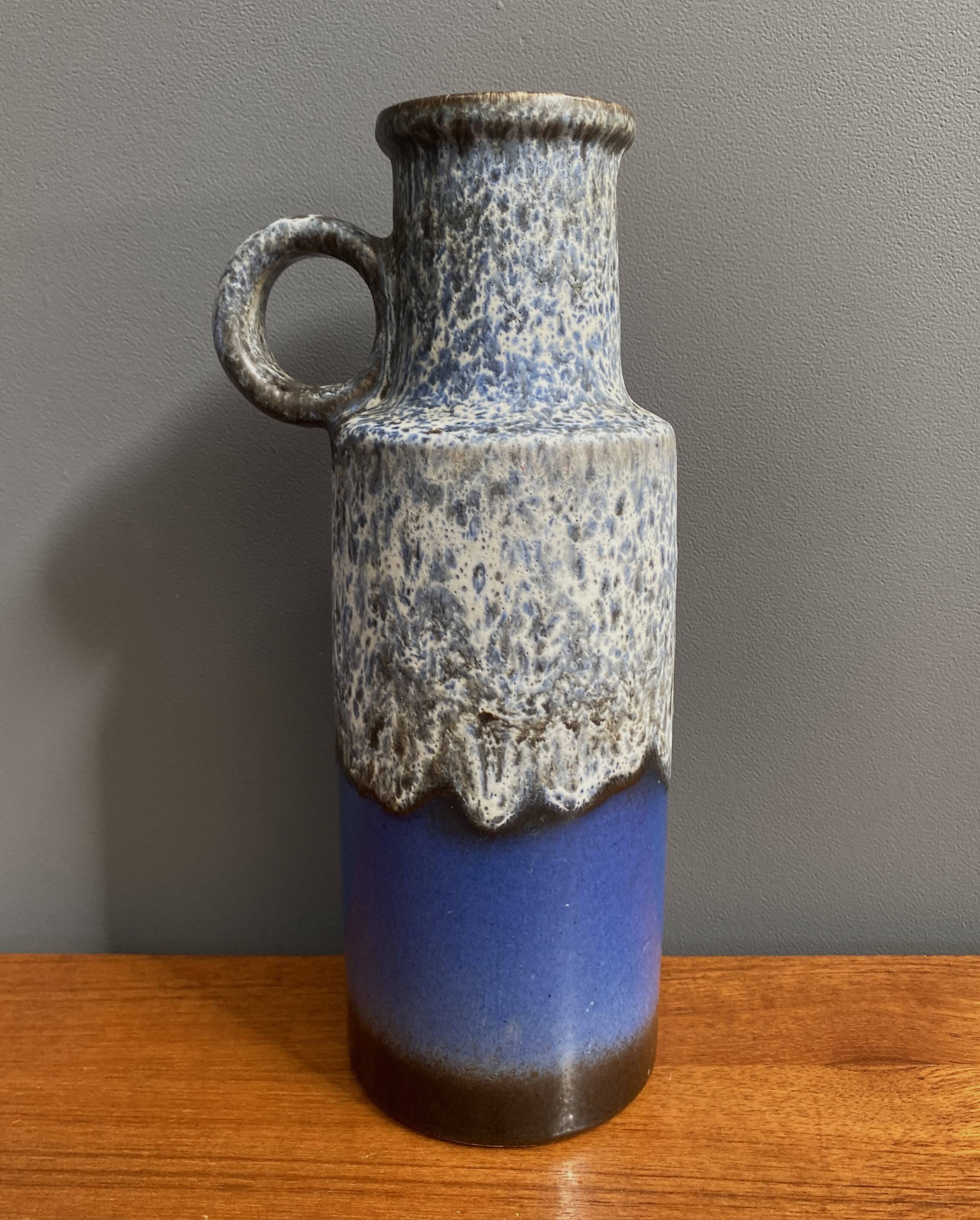 Vase Scheurich modèle 401-28 bleu et gris