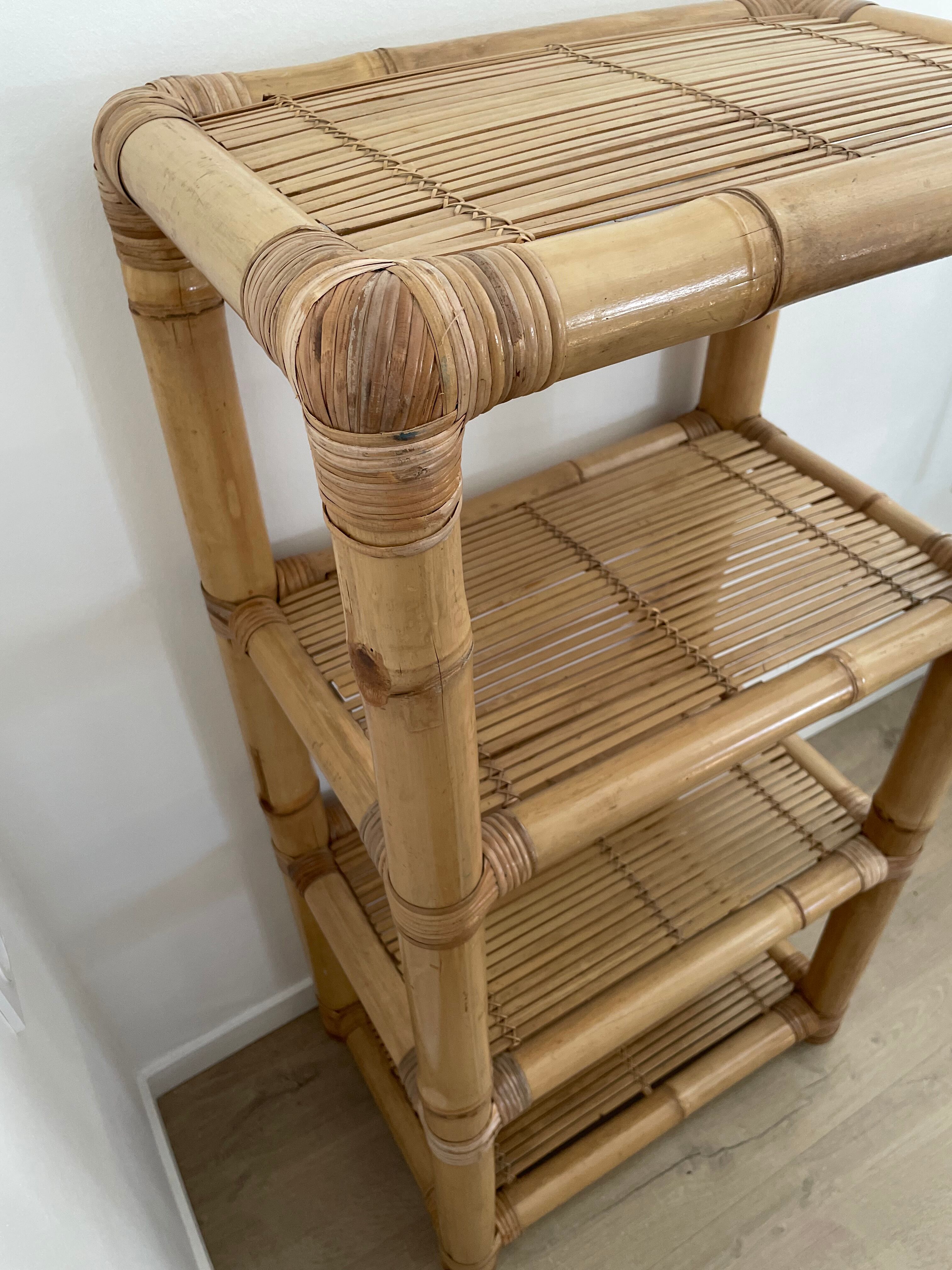 Vintage light bamboo shelf