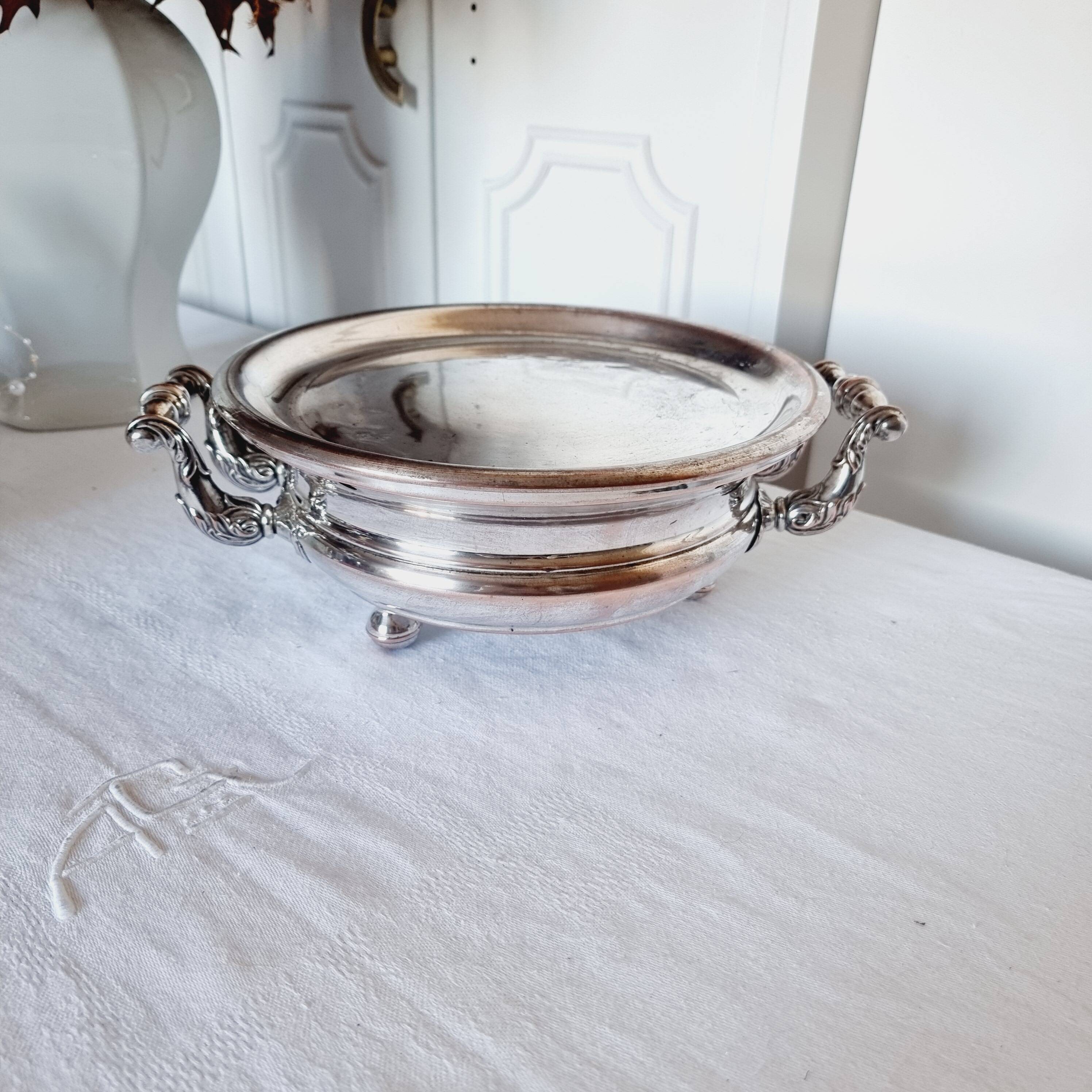 Antique 20th century silver plated baroque style plate warmer