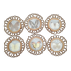 6 coasters in wooden wicker and butterfly background