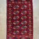 Bukhara rug with 12 panels in wool and burgundy silk, 88 x 54 cm.