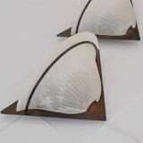 A pair of Art Deco Style Murano Glass Sconces, 1980s