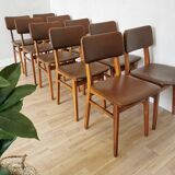 Vintage STOL Kamnik Dining Chair: 1970s Yugoslavian Mid-Century Leather Bis
