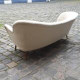 Sofa chaise sculptural Arc asymmetrical Swedish 50s/60s