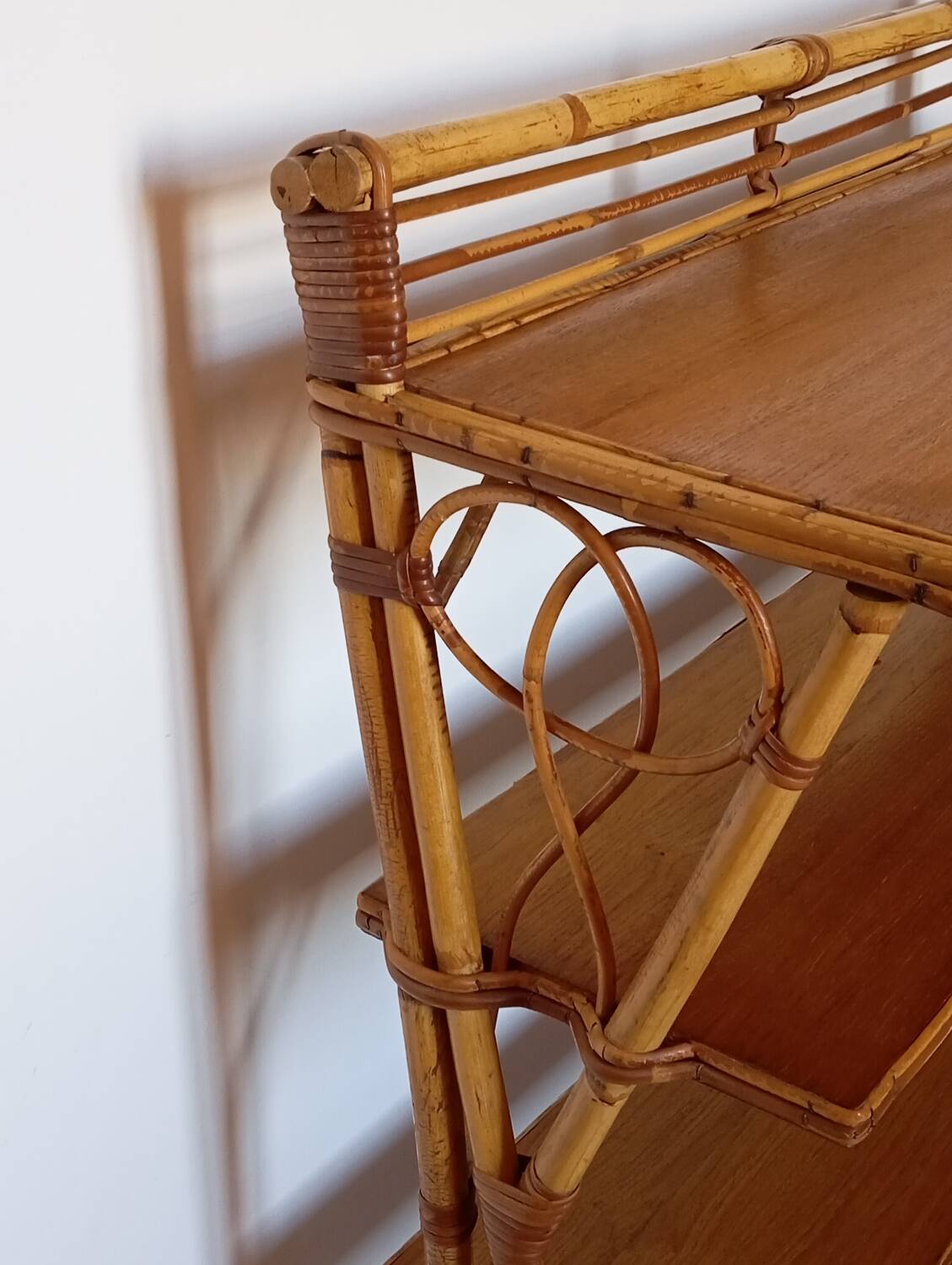 Rattan shelf