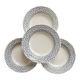 4 vintage Gien deep plates – Ivory earthenware with blue flowers