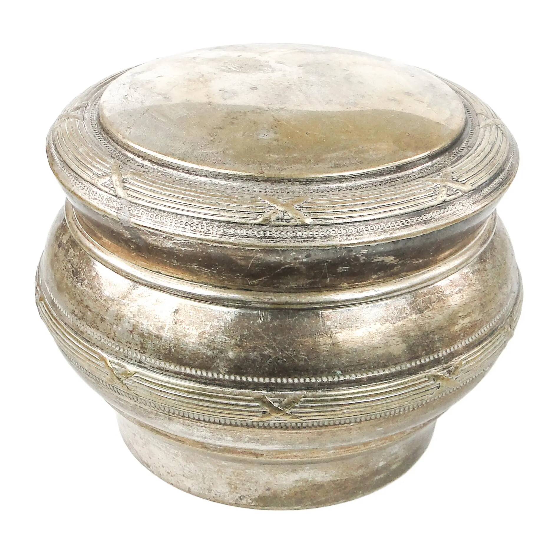 Eclectic bonbonniere, silver-plated brass, Belgium, 19th century
