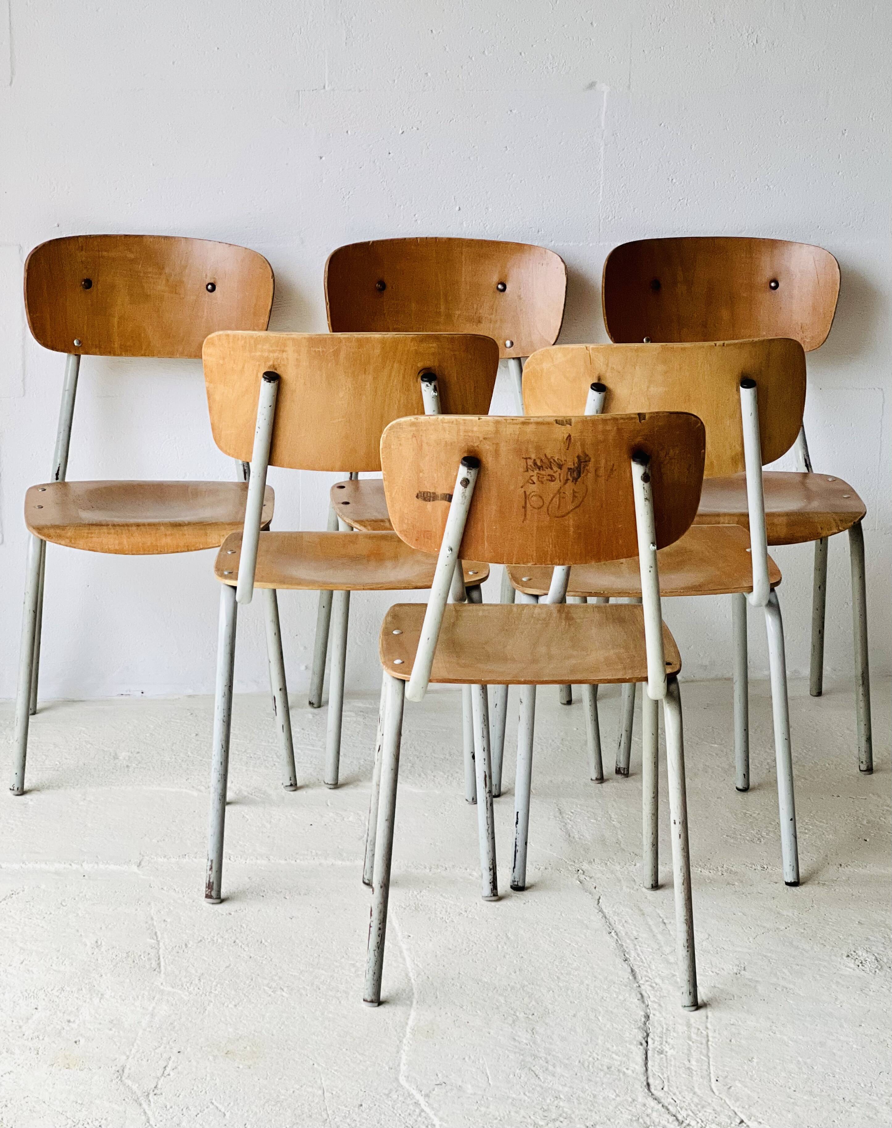 Vintage School Chairs, set of 6