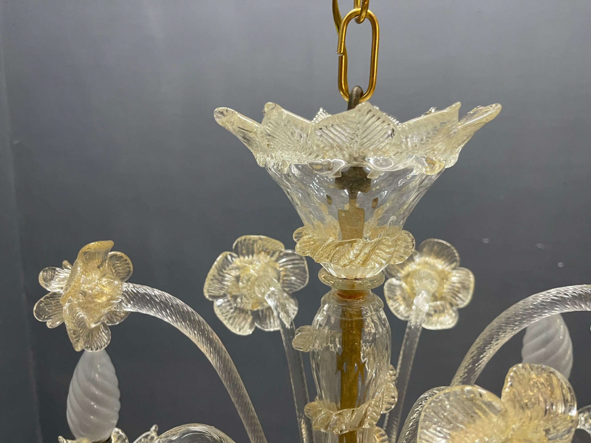 Venetian Murano Glass Chandelier 3 Lights 1960’s 