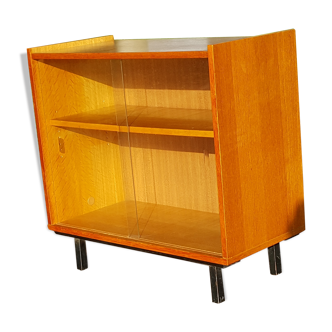 Meuble d'appoint en chêne clair 1950 pietement en métal