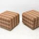 Eastern bloc upholstered pouffe, 1980´s, Czechoslovakia