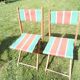 Set of 2 Chilean folding women and 2 folding chairs in vintage canvas 1970