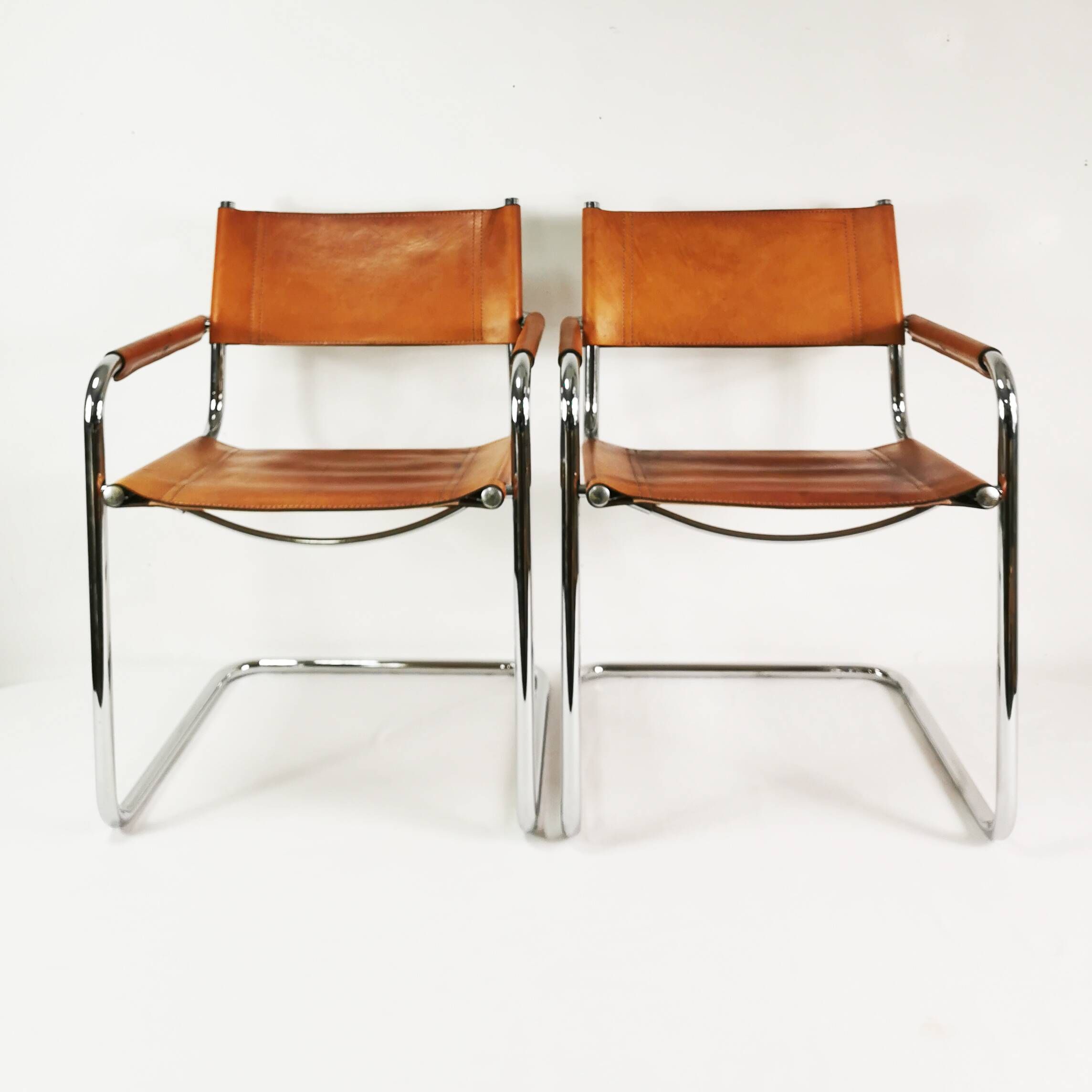 Pair of Bauhaus S34 chairs, designed by Mart Stam, Bulthaup, Germany, 1980s