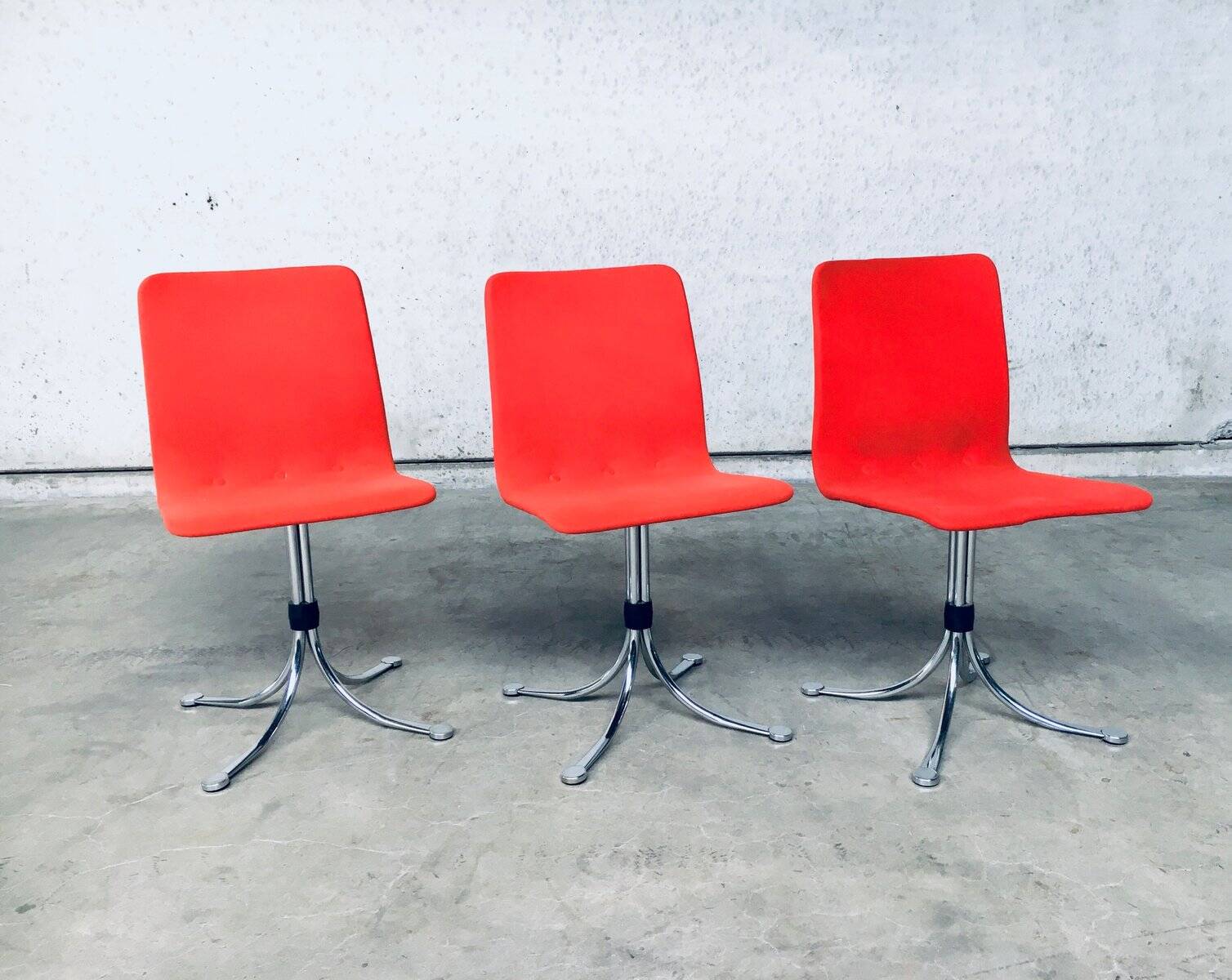 Mid-Century Dutch Steel Dining Chairs from Brabantia, 1970s, Set of 3