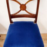 Six chairs in azure blue wood