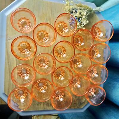 Lot de 27 Verres rosaline Art Déco