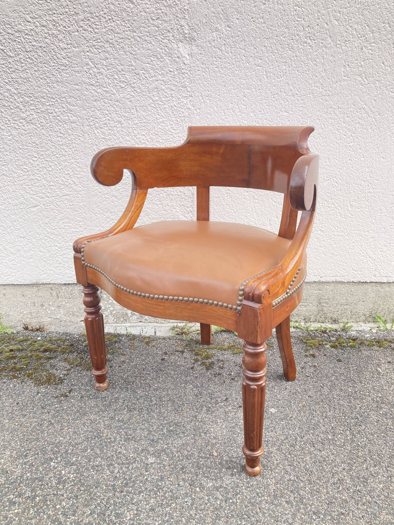19th-century mahogany office chair