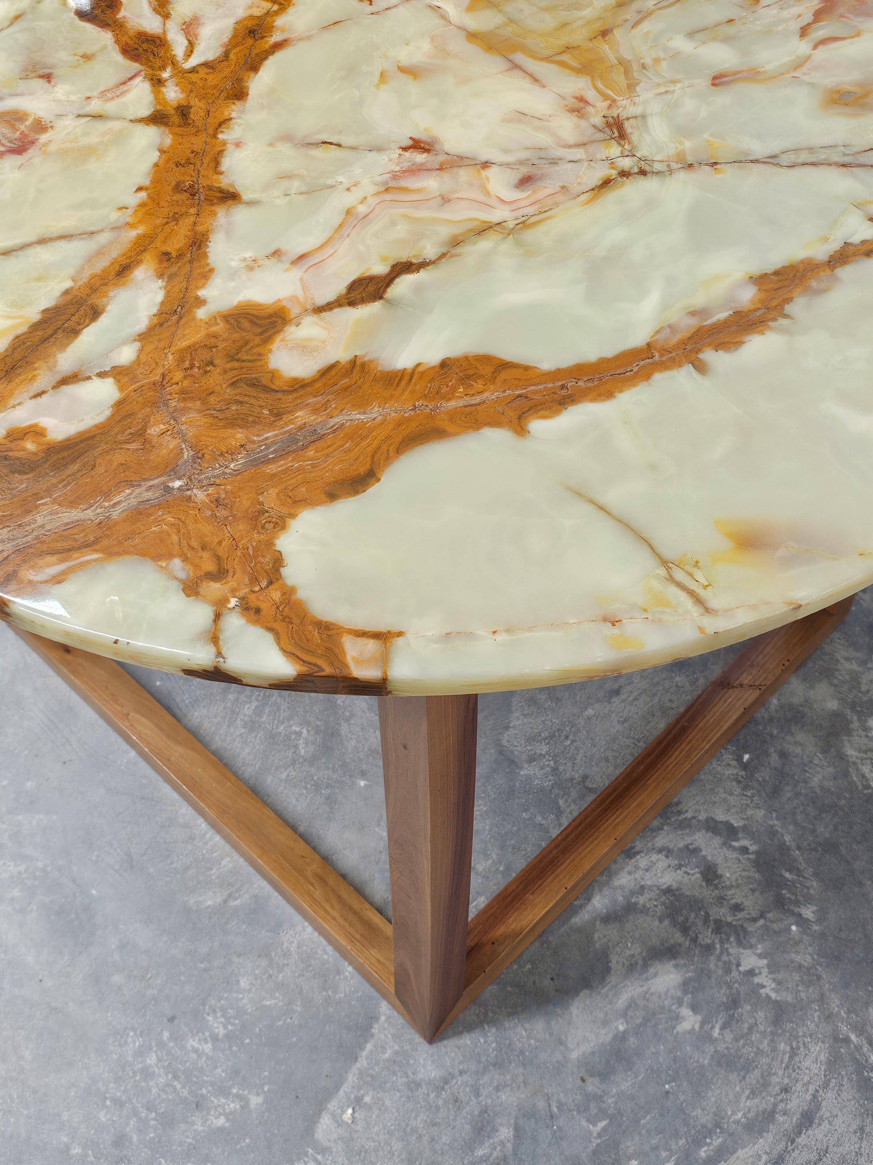 Art Deco coffee table by Josef Hoffmann for Wittmann with an onyx top.