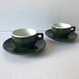 two cups green bistro coffee