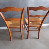 2 old straw chairs