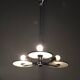 Restored Bauhaus or Art Deco chrome and glass chandelier, Czechoslovakia